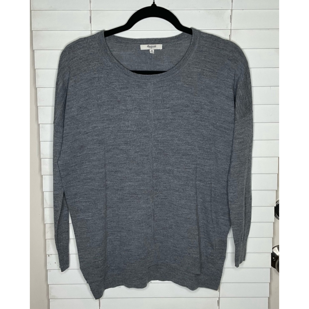 Women's Madewell Rowhouse Merino Wool Hi Lo Sweater XS Gray